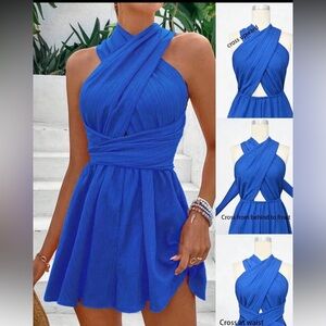 SHEIN Royal Blue Cross-Front Jumpsuit